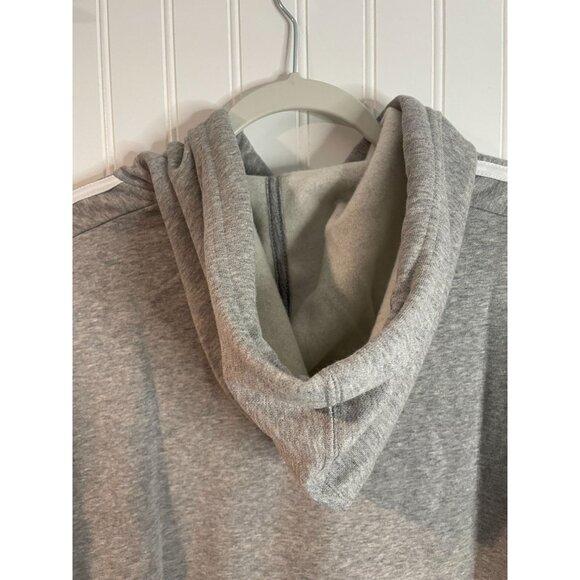 Adidas Gray Hoodie With White Stripes Size L Recycled Cotton & Polyester Blend - Picture 8 of 16